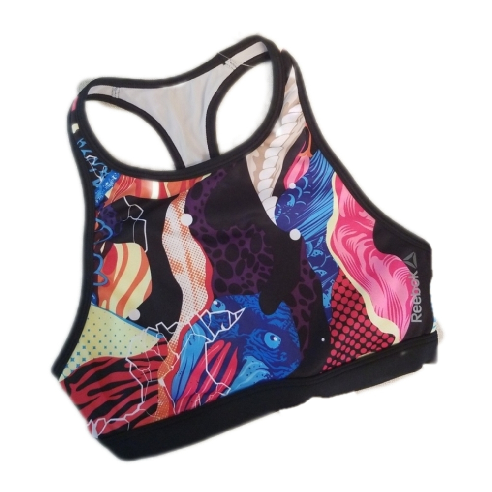 Reebok Graffiti XS Sports Bra in Poisin Pink X-Small
